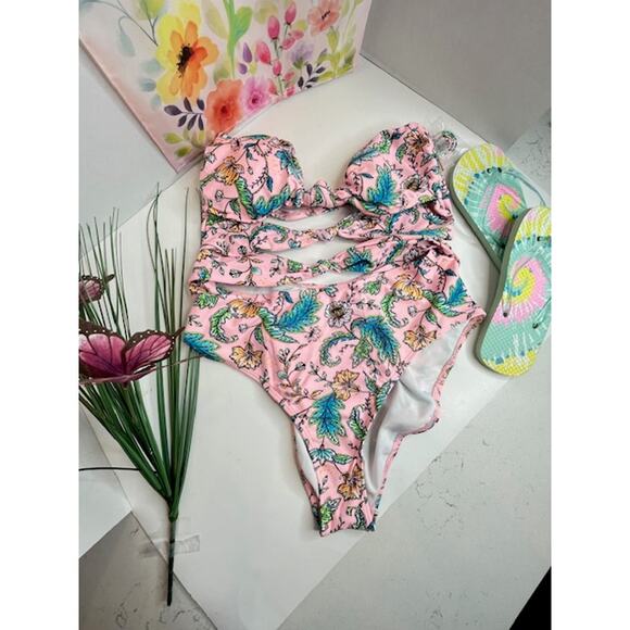 KIKI RIO NEW Lava Lamp Back V-neck One-piece Swimsuit Sz X-Large - Picture 7 of 8